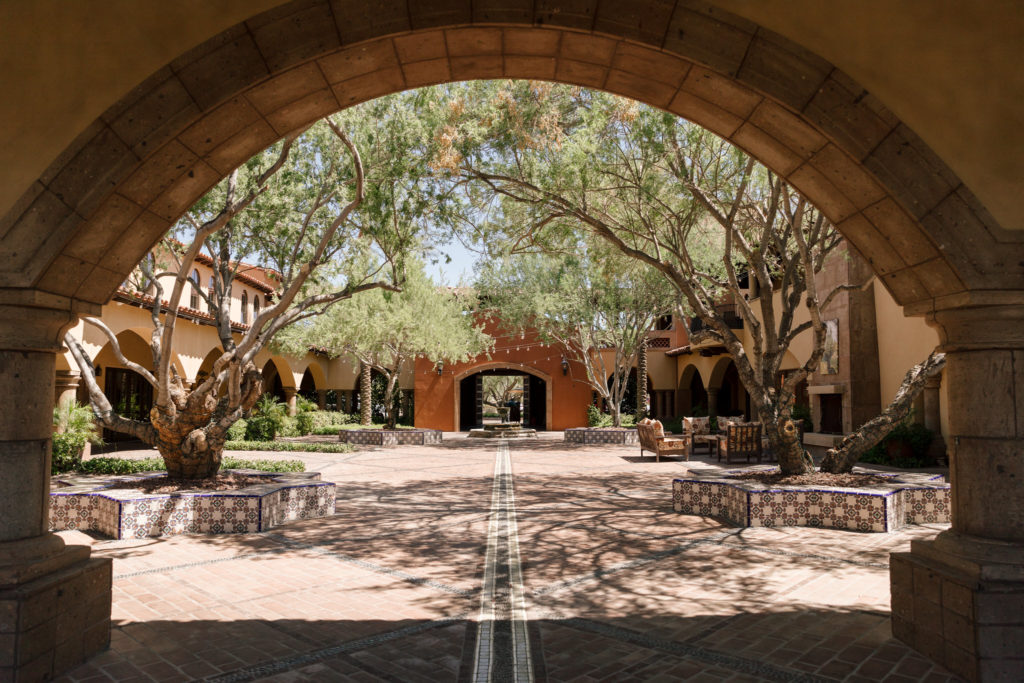 One of the top 10 wedding venues in Phoenix, Blackstone Country Club luxury courtyard.